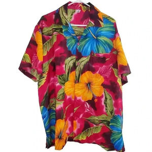 V.H.O Hawaiian Mens Shirt Size XL Aloha Tropical Floral Button